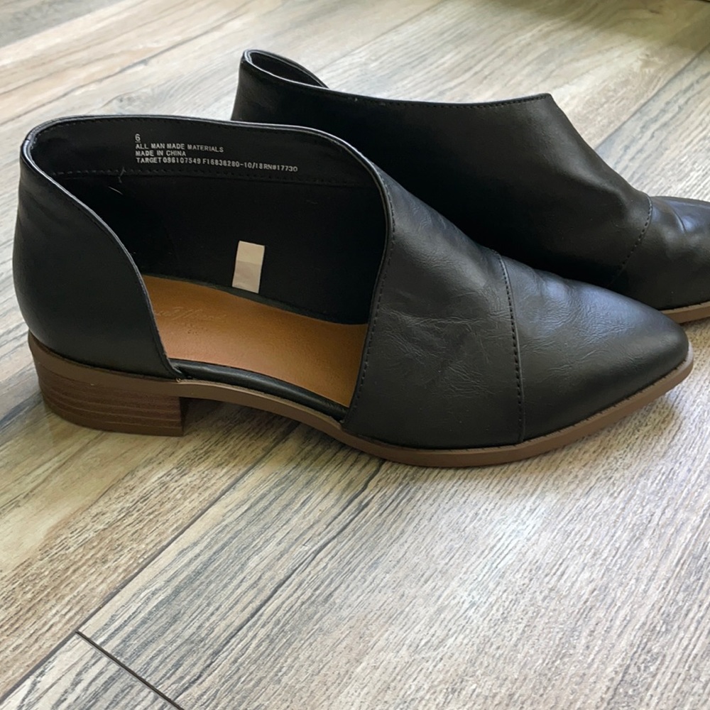 Black open booties - No returns